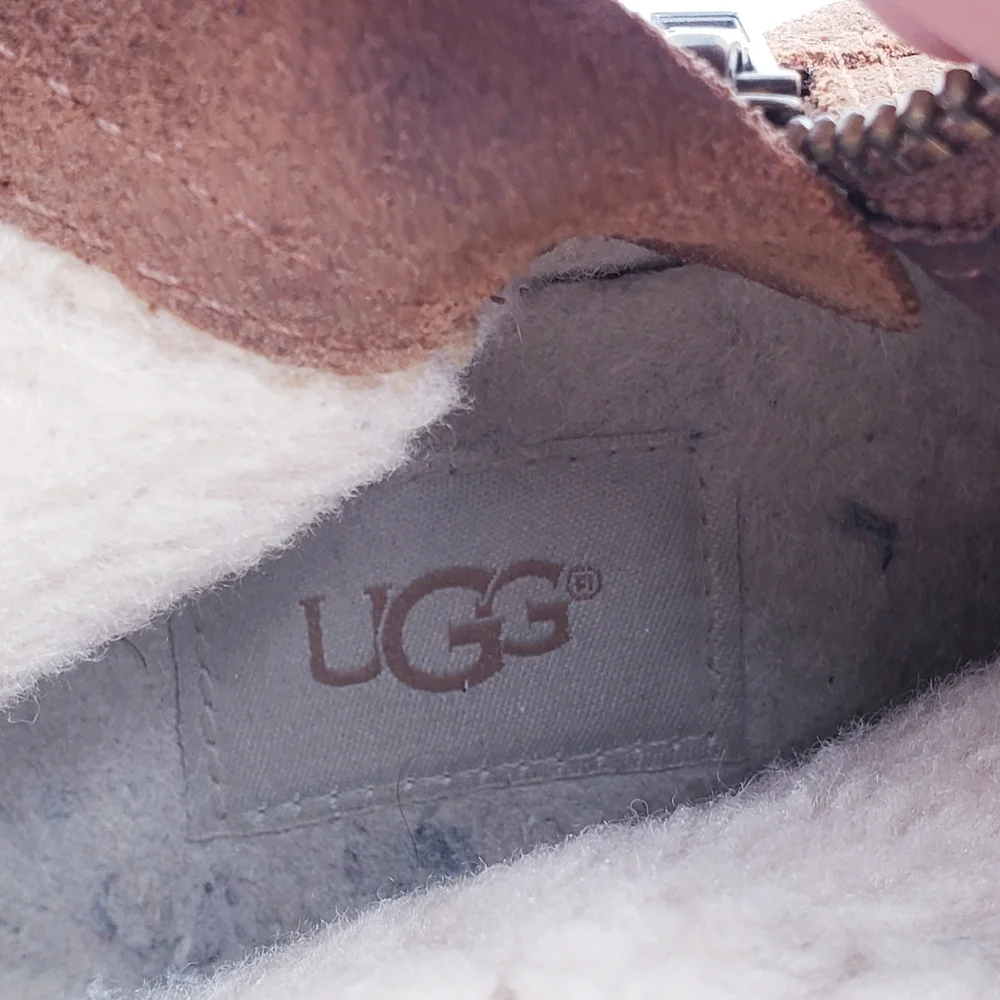 UGG Women's Size 7 Blayre III Boot Snow Boots Chestnut Brown Fur‎ Lined